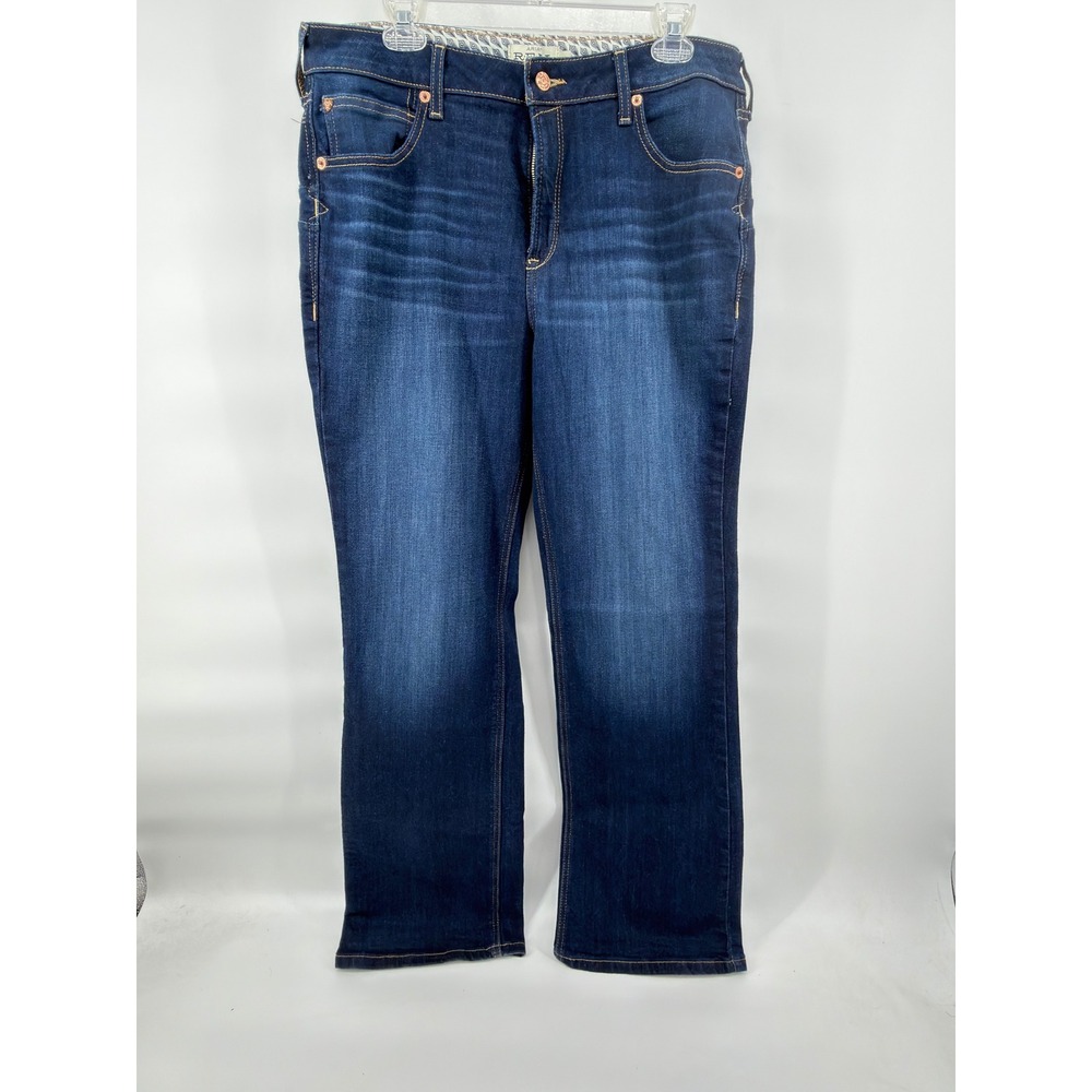 Ariat High Rise Boot Jeans Womens 33 Dark Wash Blue Stretch Denim